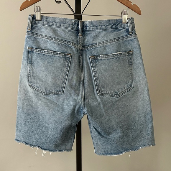 Agolde Ira Light Blue High-Rise Denim Bermuda Shorts, Size 27. - Picture 2 of 5